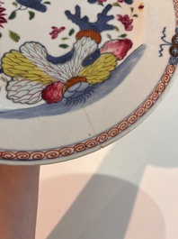 A varied collection of Chinese famille rose, famille verte and blue and white porcelain, 18th C. and later