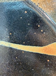 Shōji Hamada (1894-1978): Two tenmoku glazed plates