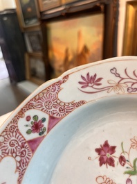 A varied collection of Chinese famille rose, famille verte and blue and white porcelain, 18th C. and later