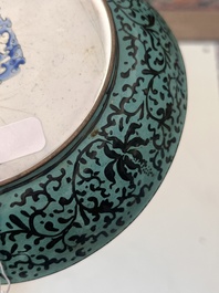 A Chinese Canton enamel dish with floral design, Qianlong