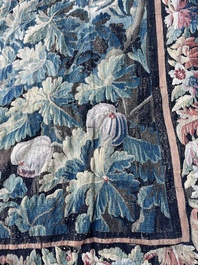 An impressive Flemish wall tapestry with ornamental birds in a paradisiacal castle garden, Oudenaarde or Brussels, 17th C.