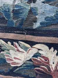 An impressive Flemish wall tapestry with ornamental birds in a paradisiacal castle garden, Oudenaarde or Brussels, 17th C.