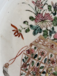 Eleven Chinese Imari style and famille rose plates with floral design, Yongzheng/Qianlong