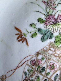 Eleven Chinese Imari style and famille rose plates with floral design, Yongzheng/Qianlong