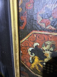 Flemish school: Portrait of presumably Jan de Ravel at the age of 83, oil on canvas marouflated on board, dated 1628, 17th C.