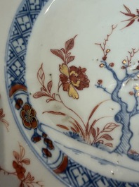 Eleven Chinese Imari style and famille rose plates with floral design, Yongzheng/Qianlong