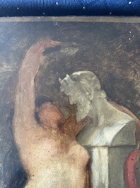 Louis Joseph Lebrun (1844&ndash;1900): Nymph glorifying the god Pan, oil on panel