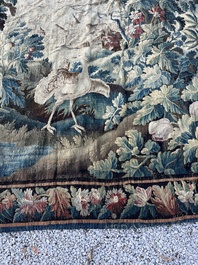 An impressive Flemish wall tapestry with ornamental birds in a paradisiacal castle garden, Oudenaarde or Brussels, 17th C.