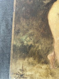 Louis Joseph Lebrun (1844&ndash;1900): Nymph glorifying the god Pan, oil on panel