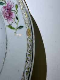 Eleven Chinese Imari style and famille rose plates with floral design, Yongzheng/Qianlong