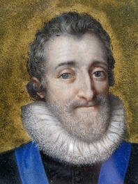 Flemish-French school: Portrait of Henry IV of France, miniature on parchment, early 17th C.
