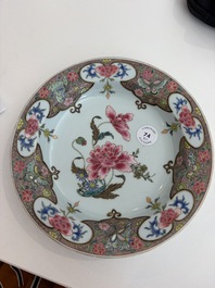 Eleven Chinese Imari style and famille rose plates with floral design, Yongzheng/Qianlong