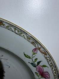 Eleven Chinese Imari style and famille rose plates with floral design, Yongzheng/Qianlong