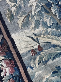 An impressive Flemish wall tapestry with ornamental birds in a paradisiacal castle garden, Oudenaarde or Brussels, 17th C.