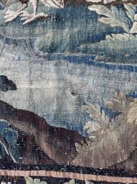 An impressive Flemish wall tapestry with ornamental birds in a paradisiacal castle garden, Oudenaarde or Brussels, 17th C.