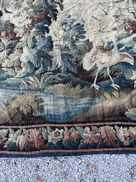 An impressive Flemish wall tapestry with ornamental birds in a paradisiacal castle garden, Oudenaarde or Brussels, 17th C.