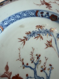 Eleven Chinese Imari style and famille rose plates with floral design, Yongzheng/Qianlong