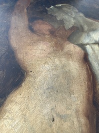 Louis Joseph Lebrun (1844&ndash;1900): Nymph glorifying the god Pan, oil on panel