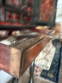 An ebonized wooden and tortoiseshell-veneered Antwerp cabinet on stand, 17th C. and later