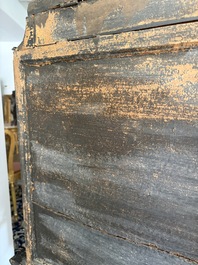 An ebonized wooden and tortoiseshell-veneered Antwerp cabinet on stand, 17th C. and later