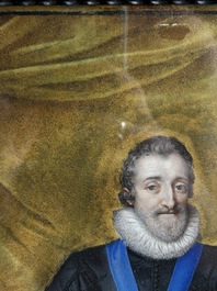 Flemish-French school: Portrait of Henry IV of France, miniature on parchment, early 17th C.
