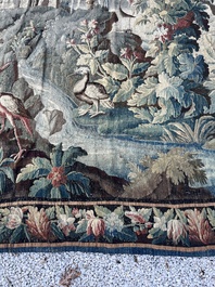 An impressive Flemish wall tapestry with ornamental birds in a paradisiacal castle garden, Oudenaarde or Brussels, 17th C.
