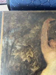 Louis Joseph Lebrun (1844&ndash;1900): Nymph glorifying the god Pan, oil on panel