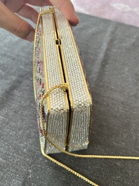 Judith Leiber (1921-2018): Pochette de soir&eacute;e orn&eacute;e de cristaux Swarovski &agrave; d&eacute;cor d'&eacute;l&eacute;phants, vers 2000