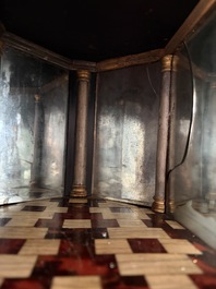 An ebonized wooden and tortoiseshell-veneered Antwerp cabinet on stand, 17th C. and later
