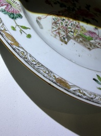 Eleven Chinese Imari style and famille rose plates with floral design, Yongzheng/Qianlong