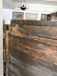 An ebonized wooden and tortoiseshell-veneered Antwerp cabinet on stand, 17th C. and later