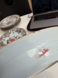 Eleven Chinese Imari style and famille rose plates with floral design, Yongzheng/Qianlong