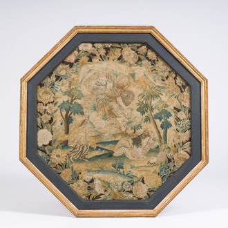 Panneau de broderie figurant l'Assomption de Marie, Angleterre, 18ème siècle