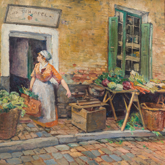 Robert Boudry (1878-1961): 'In den apel', huile sur panneau, daté (19)19