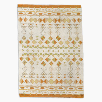 Tapis européen en laine à décor géométrique de style Art Déco, seconde moitié du 20ème siècle