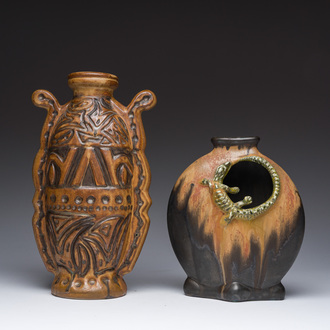 Gilbert Méténier (1876-?): Deux vases Art Déco