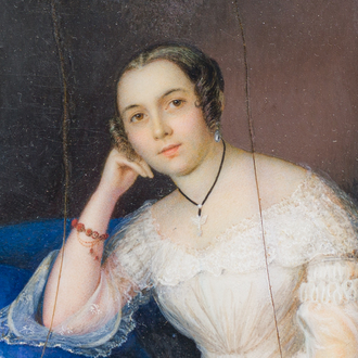 Johann Nepomuk Gebhardt (1798-1871): Portrait d'une dame de qualité, miniature