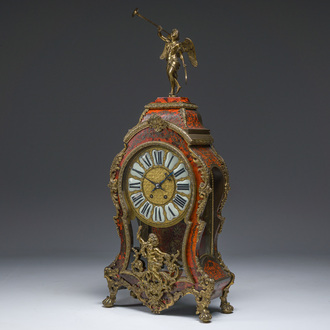 Cartel en marqueterie Boulle d'écaille et laiton aux montures en bronze doré, France, 19ème siècle