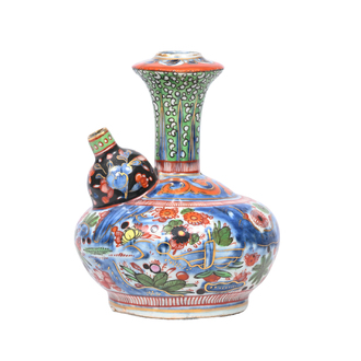 Kendi en porcelaine de Chine bleu et blanc surdécoré à décor floral, Wanli et postérieur