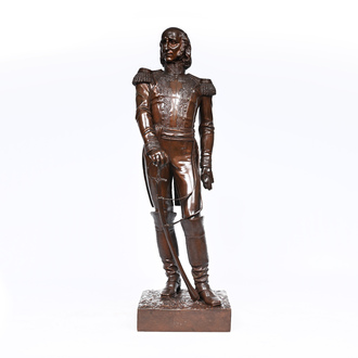 Paul Dubois (1829-1905): 'Léon Pilet', bronze à patine brune