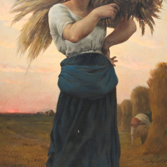 Hector Le Roux (1829-1900): La récolte, huile sur toile