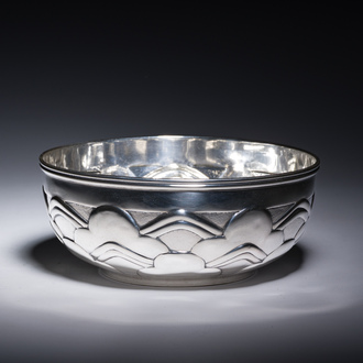 A Danish silver Art Nouveau bowl with cloud design, maker's mark Carl M. Cohr (1860-1925), Copenhagen, dated 1910