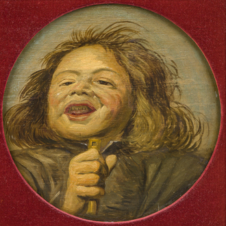 Ecole européenne, à la manière de Frans Hals (1580-1666): Le jeune joueur de flûte, huile sur panneau, 20ème siècle