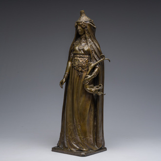 Marius Mars-Vallet (1869-1957): Grande prêtresse, peut-être la prophétesse la Pythie (Pythonisse), bronze à patine brune