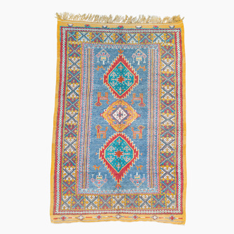Tapis en laine à décor géométrique, la Turquie, 20ème siècle