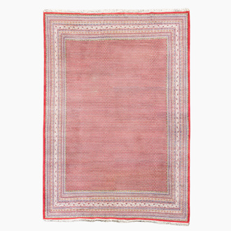 Tapis oriental de type Sarouk Mir à décor floral, laine sur coton, 20ème siècle