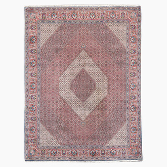 Tapis oriental de type Bidjar à décor floral, laine sur coton, 20ème siècle
