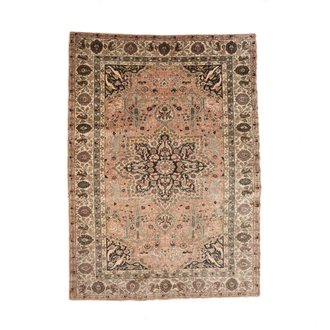 Tapis oriental de type Tabriz à décor floral, laine sur coton, 20ème siècle