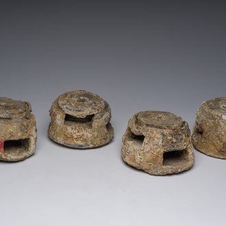 Four weights used for the 'ingegno' or 'croce dei corallari' during the 'lacoralera' or coral fishing, probably Roman period