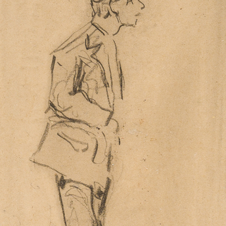 Emile Claus (1849-1924): Agent in Paris, pencil on paper